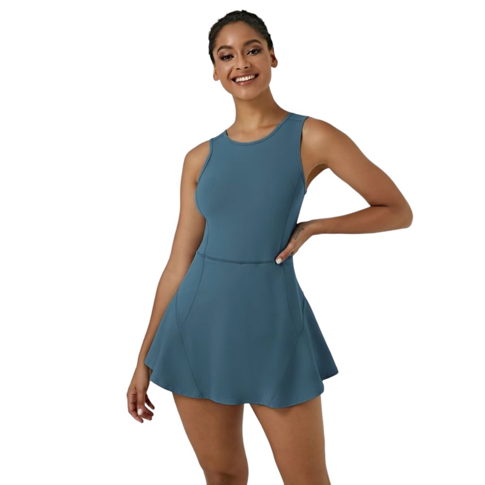 HALARA Everyday Stretchy 2-in-1 Flare Golf Dress BFF in Mojalica Blue